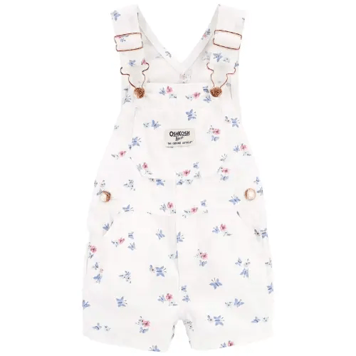 White Baby Butterfly Print Shortalls | oshkosh.com