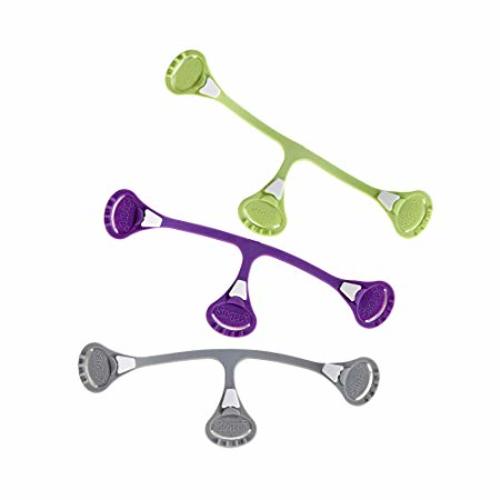 [Girl 3-Pack] Snappi Cloth Diaper Clips | Replaces Diaper Pins | Use with Cloth Prefolds and Cloth Flatfolds - Gray/Green/Purple