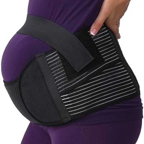 NEOTech Care Maternity Pregnancy Support Belt / Brace - Back, Abdomen, Belly Band (Charcoal color, L)