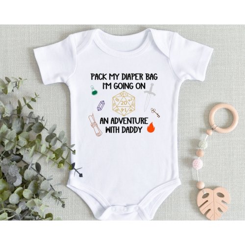 Pack My Diaper Bag I'm Going on an Adventure With Daddy Dungeons & Dragons DND Baby Gift Baby Announcement - Etsy