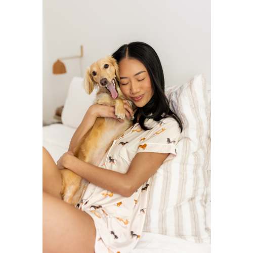 Women's Short Sleeve Pajama Set in Dachshund