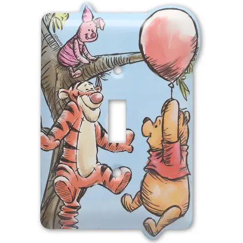 Disney Winnie the Pooh, Piglet and Tigger Metal Light Switch Plate - Winnie the Pooh Switch Plate Decoration for Home