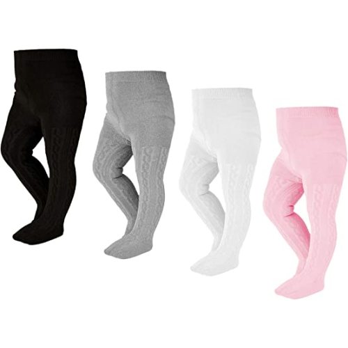 EPEIUS Baby Girl Tights Thick Cable Knit Leggings Stockings Cotton Pantyhose for Newborn Infant Toddler 3/4/5/6 Pack