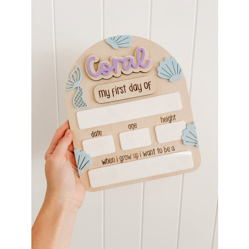 Back to School Board | Personalised My First Day Board | Back to School Sign | MERMAID COVE