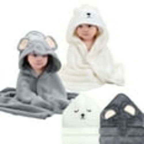 IFCOW 2pcs Baby Hooded Towels Soft Cotton Baby Bath Towel ，31.5 x 31.5" Ultra Absorbent Towel for Newborn Toddler Infants Babie Gifts
