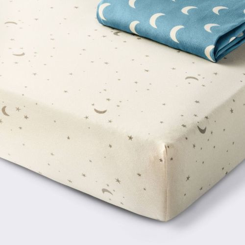 Fitted Jersey Crib Sheet - Moon Stars - 2pk - Cloud Island™