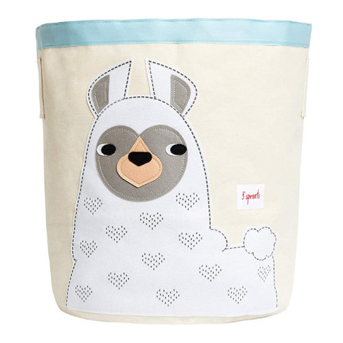 3 Sprouts - Canvas Storage Bin - Laundry and Toy Basket for Baby and Kids - Llama | Wayfair
