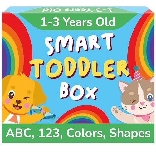 TOYVENTIVE Educational Books, Flash Cards, and Puzzles - Birthday Gifts for 1, 2, 3, and 4 Year Old Boys, Toddler Learning Toys and Activities