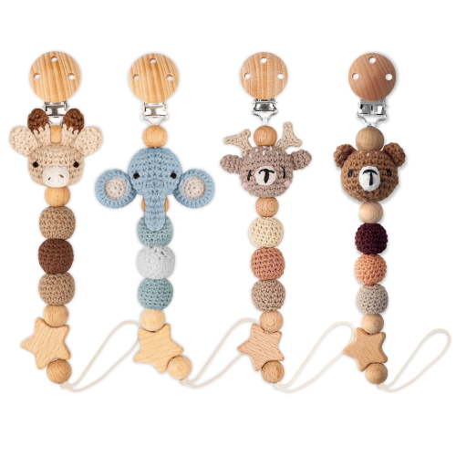 Pacifier Clip, Cute Animal Pacifier Holder Clip for Boys and Girls, Most Pacifiers, Baby Teethers, Baby Shower and Baby Essentials(Elephant)