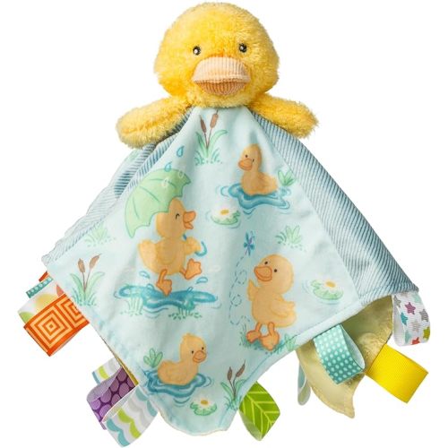 Taggies Lovey Baby & Toddler Stuffed Animal Security Blanket Plush Soft Snuggle Toy with Sensory Tags, 13 x 13-Inches, Yellow Dunkin Duck