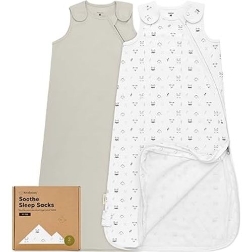 2-Pack Organic Sleep Sacks, 100% Cotton -Baby Sleeping Sack, Wearable Blanket Baby, Sleep Sack for Babies, Toddler Swaddle Sack, Newborn Baby Sleeping Bag, Sleepsack for Infant Girl,Boy(Nordic, M)