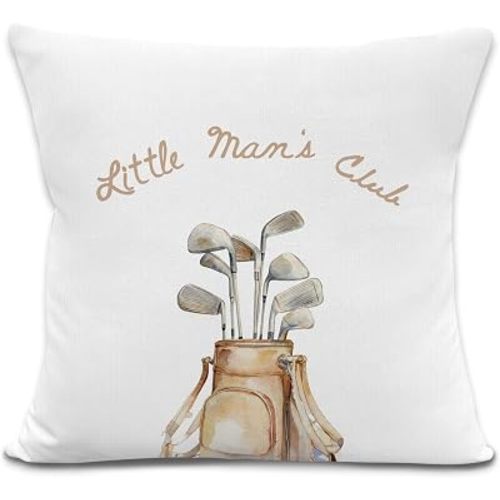 Funny Golf Throw Pillow Covers, Sports Room Decor, Golf Lover Golfer Gifts Decorative Pillowcases Cushion Cases for Boy Nursery Room Bedroom Playroom Decor, 18x18 Pillow Covers