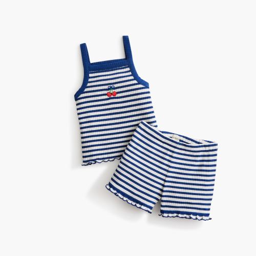 Baby & toddler girls' ribbed short and tank top set