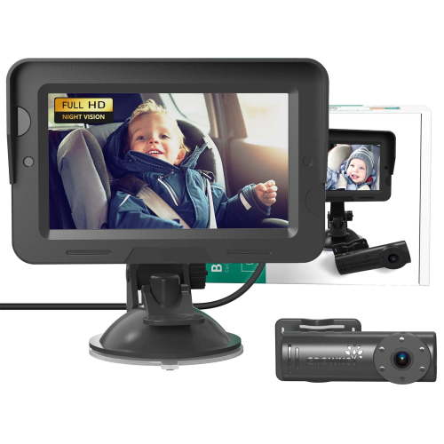 Baby Car Camera,4.3" HD Display Baby Car Mirror with Night Vision Feature,Wide Clear View