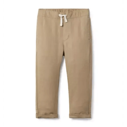 Boy Jack Khaki The Linen-Cotton Pull-On Pant by Janie and Jack