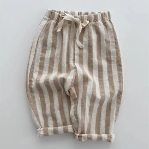 Baby Striped Drawstring Casual Pants