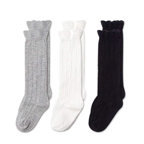 EPEIUS Baby Girls Boys Uniform Knee High Socks Tube Ruffled Stockings Infants and Toddlers (Pack of 3/5)