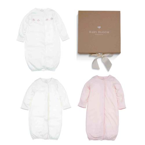 Organic Baby Girl Sleeper Gown 3 Pack