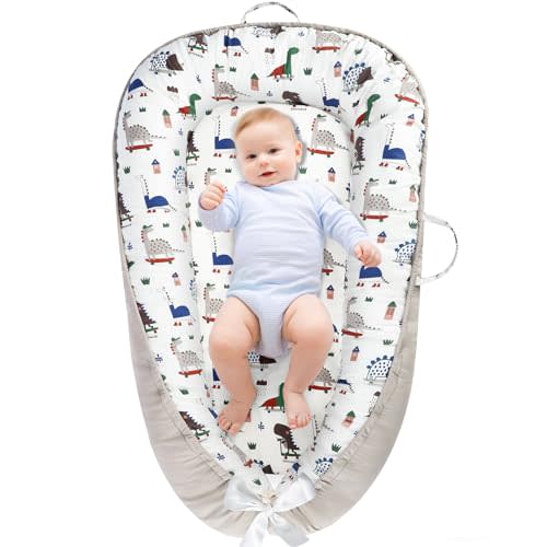 URMYWO Baby Lounger - Baby Lounger For Newborn, Breathable & Soft Baby Nest Cover Co Sleeping for baby 0-24 Months, Babies Essentials Gifts, Portable Infant Lounger Baby Floor Seat for Home and Travel