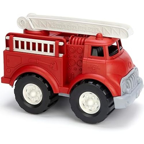 Green Toys Fire Truck - BPA , Phthalates Free Imaginative Play Toy for Improving Fine , Gross Motor Skills. for Kids,Red