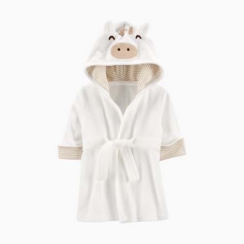 Carter's Hooded Terry Robe - White Cows, 0-9 M