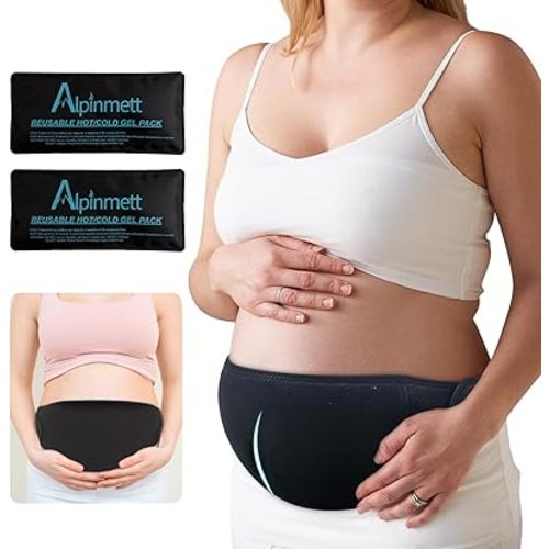 C-Section Hot & Cold Therapy Belly Binder with 2 Reusable Gel Ice Packs for Post-Op, Incision Protector, Swelling and Recovery, Postpartum Care Must Have
