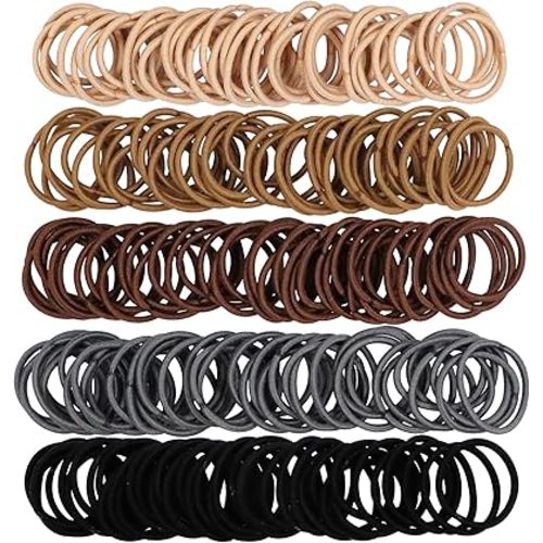 200PCS Small Hair Ties,No Crease Baby Hair Ties,Elastic Hair Ponytail Holder Hair Accessories for Baby Girls Infants Toddlers Kids,Neutral Color