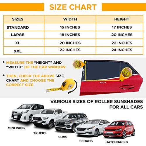 EcoNour Car Window Shades for Windows (2 Pack) | Shade Automotive Interior Sun Protection Large Offers Complete from UV Rays and Glare 18" x 20"