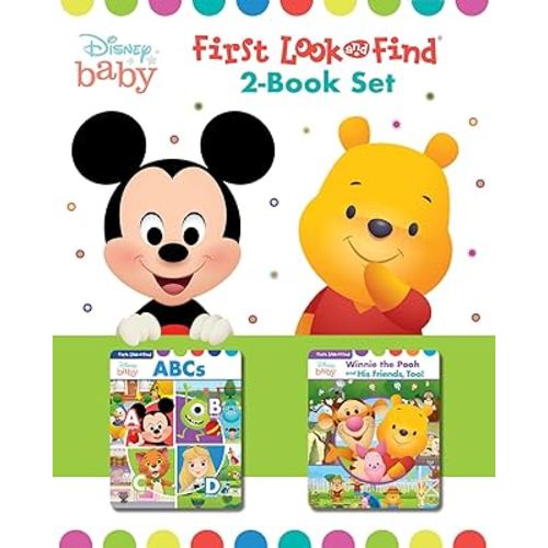 Disney Baby Mickey Mouse, Minnie, Winnie the Pooh, and More! - First Look and Find Activity Book 2-Book Set in Slipcase - PI Kids