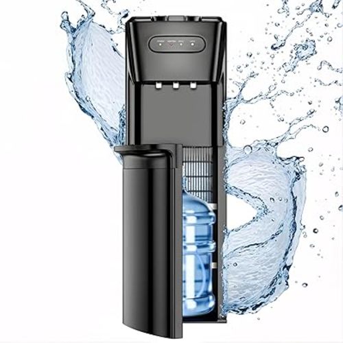 Bottom Loading Water Cooler Dispenser,3 Temperature Settings - Hot, Cold & Room, Empty Bottle Indicator, Child Safety Lock, Ideal for Office, Home, Living Room, Raven Black