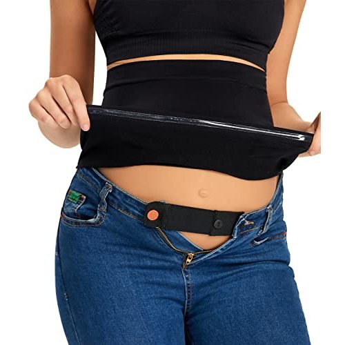 KUNINDOME Combination of Maternity Shirts Extenders and Pants Waist Extenders, Seamless Maternity Belly Band