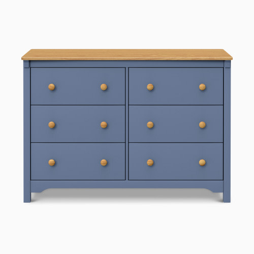daVinci Shea 6-Drawer Dresser - Cove Blue/Honey