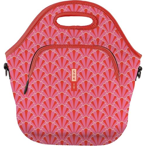 Sok It LunchTote Zippered Bag Insulated Neoprene Caddy (Pink Gatsby, X-Large 6.5 Quart Lunch Tote)