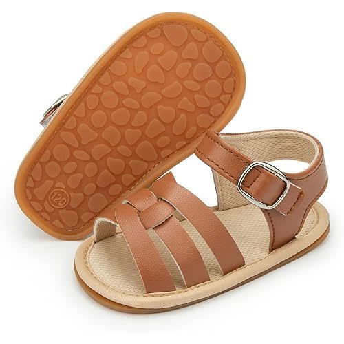 Babelvit Infant Baby Girl Boy Sandals Comfort Premium Summer Outdoor Casual Beach Shoes with Flower Bowknot Anti Slip Rubber Sole Newborn Toddler Prewalker First Walking Shoes