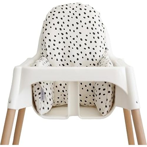 Yeah Baby Goods Vegan Leather Soft Baby High Chair Cover (Black Beans on Bone) - Fits ANTILOP Highchair Cushion - Wipeable, Waterproof Cushion Cover for High Chair - High Chair Accessories(Cover Only)