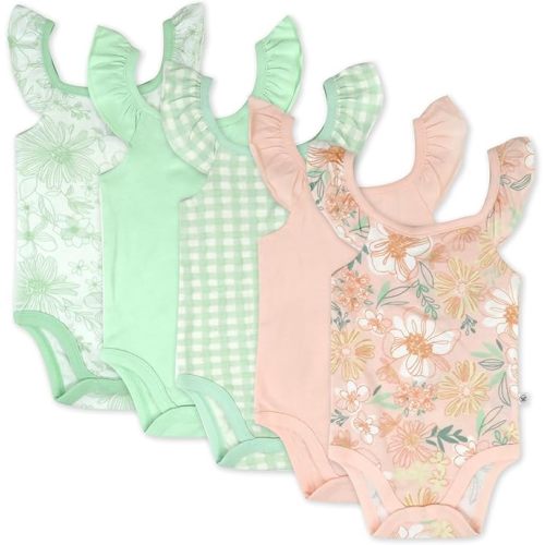 HonestBaby Multipack Sleeveless and Cami Bodysuits One-Piece 100% Organic Cotton for Infant Baby Boys, Girls, Unisex