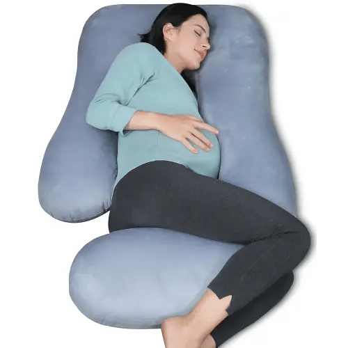 MOON PARK Pregnancy Pillows for Sleeping - U Shaped Full Body Maternity Pillow with Removable Cover - Support for Back, Legs, Belly, HIPS - 57 Inch Pregnancy Pillow for Women - Grey
