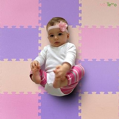 MioTetto Soft Non-Toxic Baby Play Mat | Toddler Playmat | Colorful Jigsaw Puzzle PlayMat | 16+2 Bonus Squares Foam Floor Mats for Kids & Babies | EVA Foam Interlocking Tiles for Gym, Nursery, Playroom