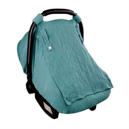 AUQ Car Seat Cover Baby,Double Window Design Infant Car Seat Cover,Keep Ventilation Carseat Covers Baby,Blue
