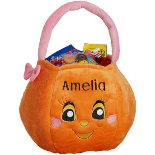 Personalization Universe Pumpkin Pal Embroidered Plush Trick or Treat Bag