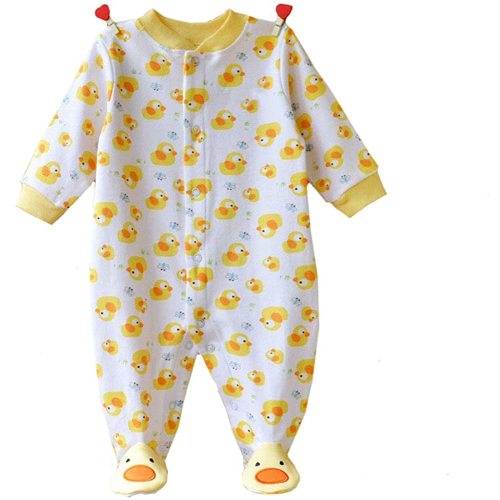 Baby One Piece Romper Soft Cotton Sleepwear Footed Jumpsuit for 0-12 Month Infant