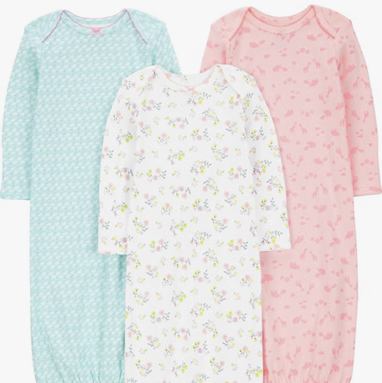 Simple Joys by Carter's Baby Girls' 3-pack Cotton Sleeper Gown