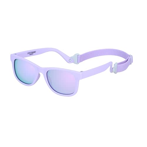 COCOSAND Flexible Baby Sunglasses with Strap Polarized UV Protection for Toddler Infant Newborn Boy Girl Age 0-24 Months