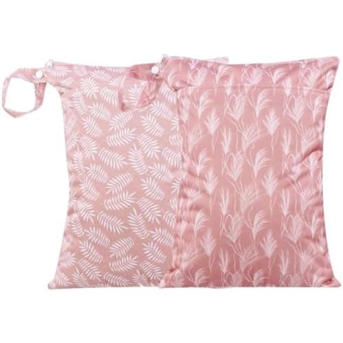 Wet Dry Bags with Two Zippered Pockets and Handle, Reusable Storage Bag for Breast Pump Parts & Baby Items, Waterproof Diaper Bags, Yoga Gym Bag for Swimsuits or Wet Clothes-2pcs, 11.8*15.75"