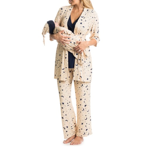 Analise During & After 5-Piece Maternity/Nursing Sleep Set, Small