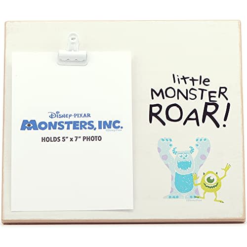 Open Road Brands Disney Pixar Monsters, Inc. Mike and Sulley Wood Photo Clip Frame for 5x7 Picture - Little Monster Roar!
