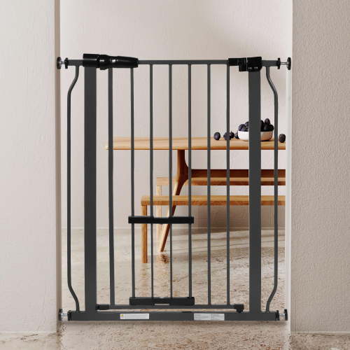 BalanceFrom Easy Walk-Thru Safety Gate with Pet Door for Doorways and Stairways with Auto-Close/Hold-Open Features, 36-Inch Tall, Fits 29.1-33.8 Inch Openings, Graphite