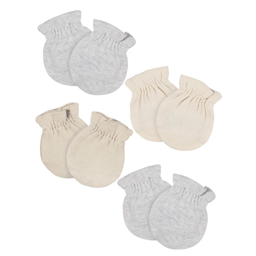 Gerber Baby Neutral 4-Pack Mittens, 0-6 Months