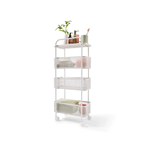 Slim Line Metal Trolley - White - Miscellaneous