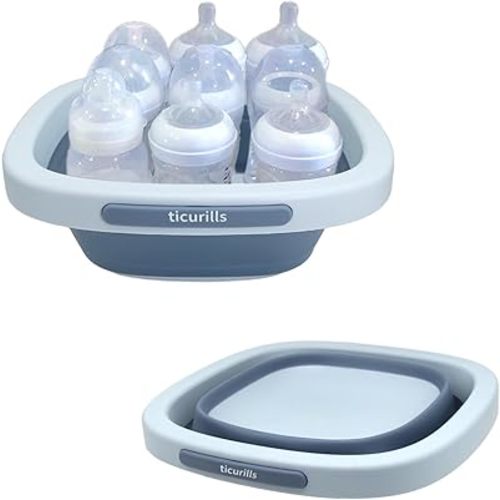Collapsible Baby Bottles Wash Basin, Ideal Gifts for Baby & New Moms, Multi-Purpose Wash Basin for Babies Bottles and Breast Pump, Baby Essentials for Newborns Infant Baby Travel, Trips, Camping